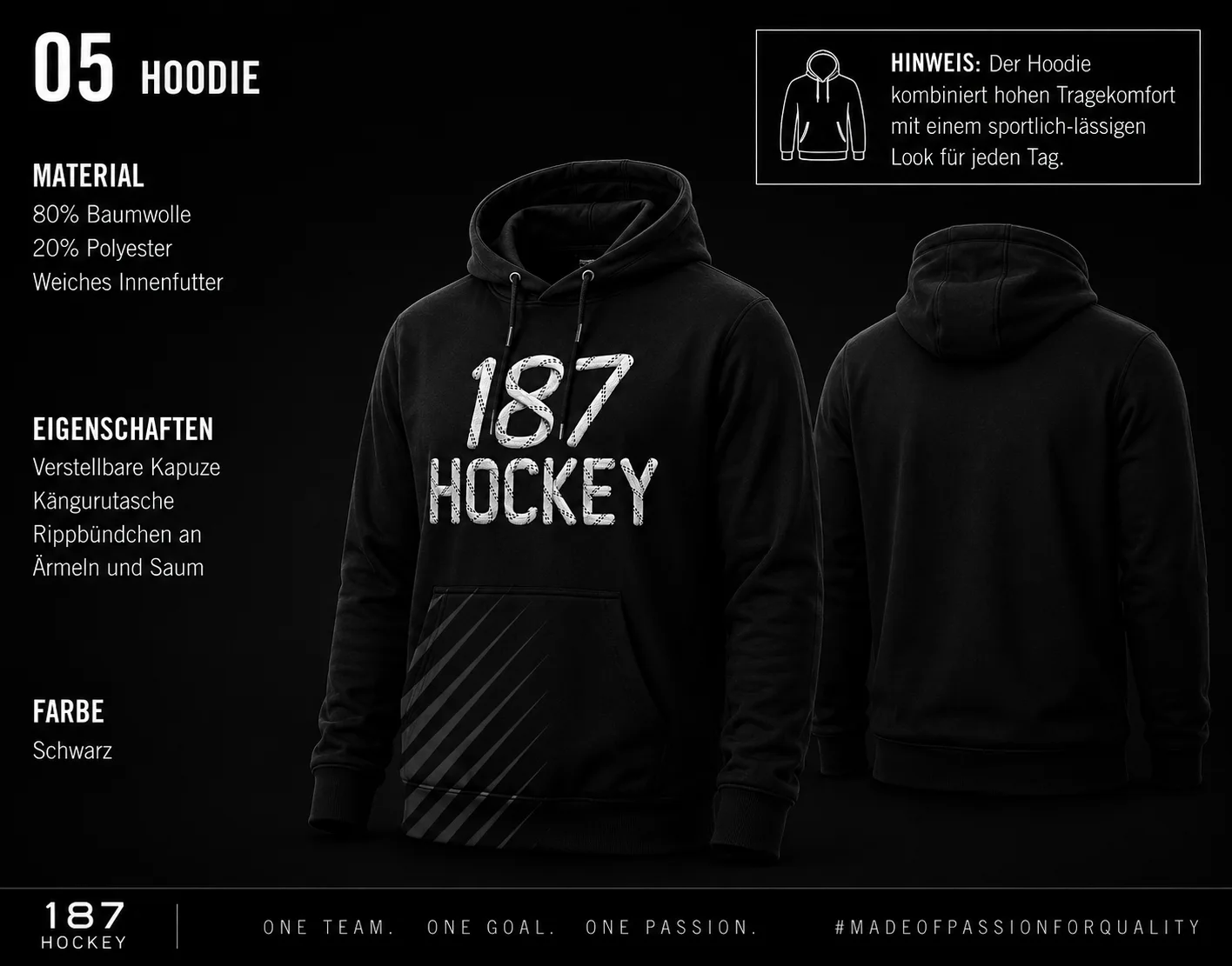187 Hockey Hoodie Lace Style